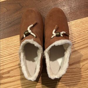 Women's Brown Suede Moccasin Slippers